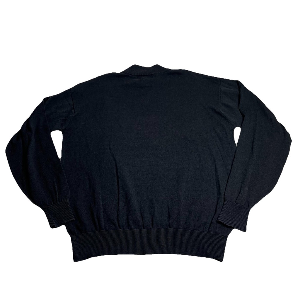 Tricots St Raphael Sweater Mens L Black Mock Neck Pullover Knit Cotton Blend - Picture 3 of 7